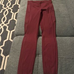 Lululemon Fast Free High Rise Tight 25" Plum/Burgundy Non Reflective Legging SZ4